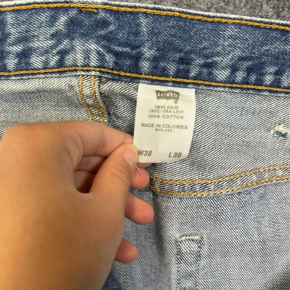 Levi's 501 Jeans Men's Blue Denim Straight Pockets Button‎ Fly Classic - 38X29